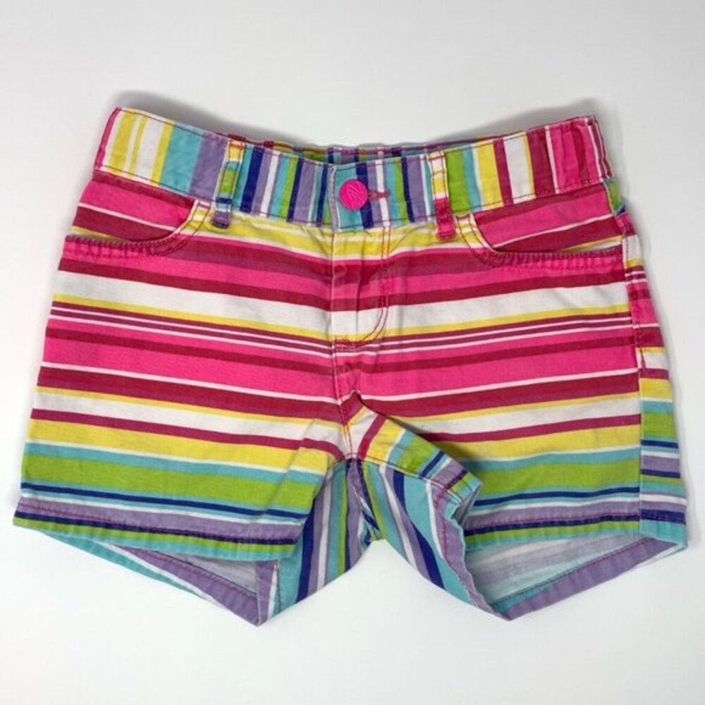 est. 1989 PLACE Multi Color Striped Cotton Girl's Shorts with Pockets Size 8‎